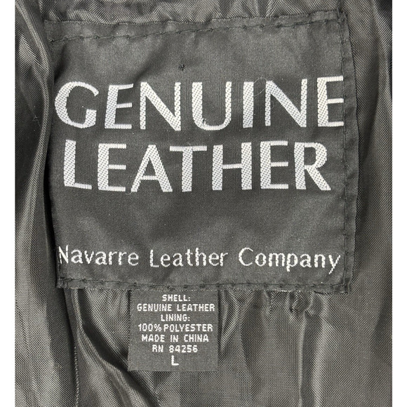 Navarre Leather Company Patchwork Piecework Coat Jacket Womens L Black Belted - Picture 15 of 16